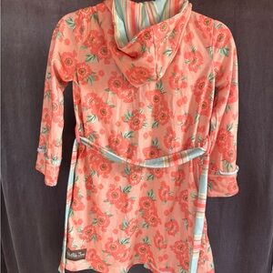 Matilda Jane 8-10 Medium girls Floral Hooded Robe with Belt READ DETAILS.